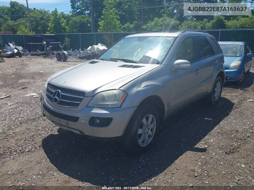 2007 Mercedes-Benz Ml 320 Cdi 4Matic VIN: 4JGBB22E87A168637 Lot: 45411003