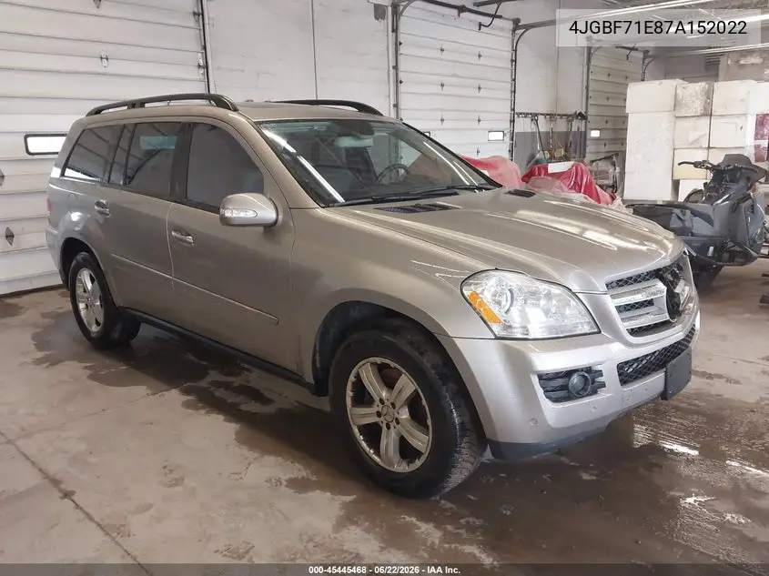 2007 Mercedes-Benz Gl 450 4Matic VIN: 4JGBF71E87A152022 Lot: 45445468