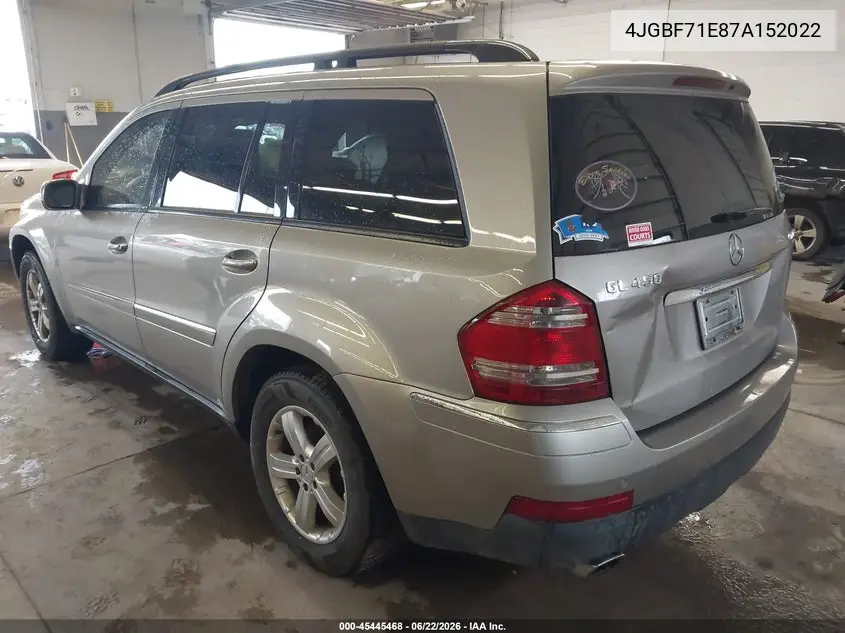 2007 Mercedes-Benz Gl 450 4Matic VIN: 4JGBF71E87A152022 Lot: 45445468