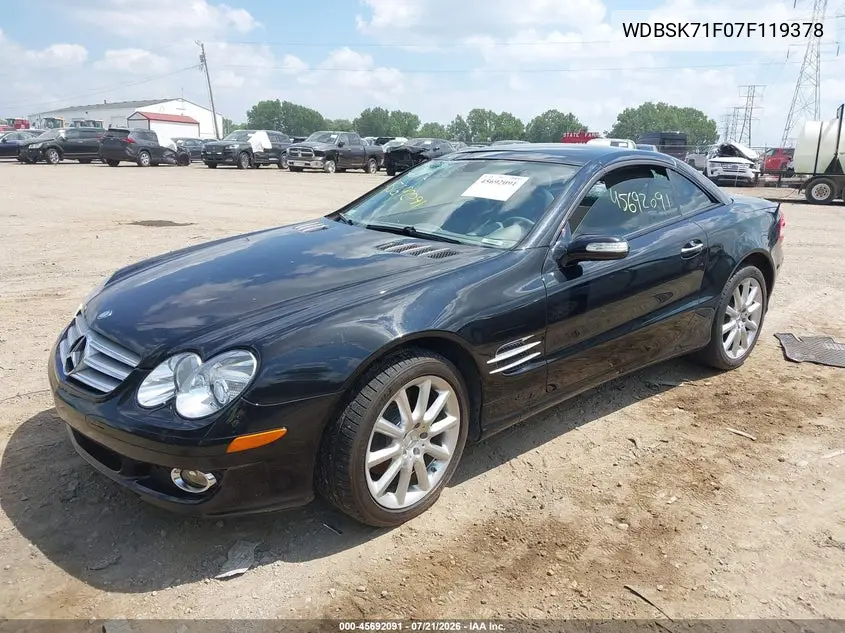 2007 Mercedes-Benz Sl 550 VIN: WDBSK71F07F119378 Lot: 45692091