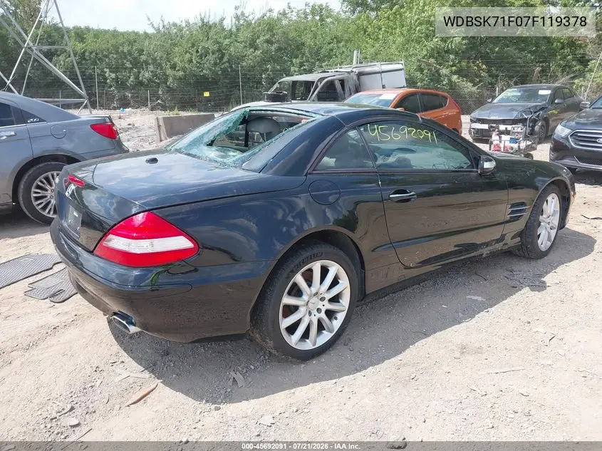2007 Mercedes-Benz Sl 550 VIN: WDBSK71F07F119378 Lot: 45692091