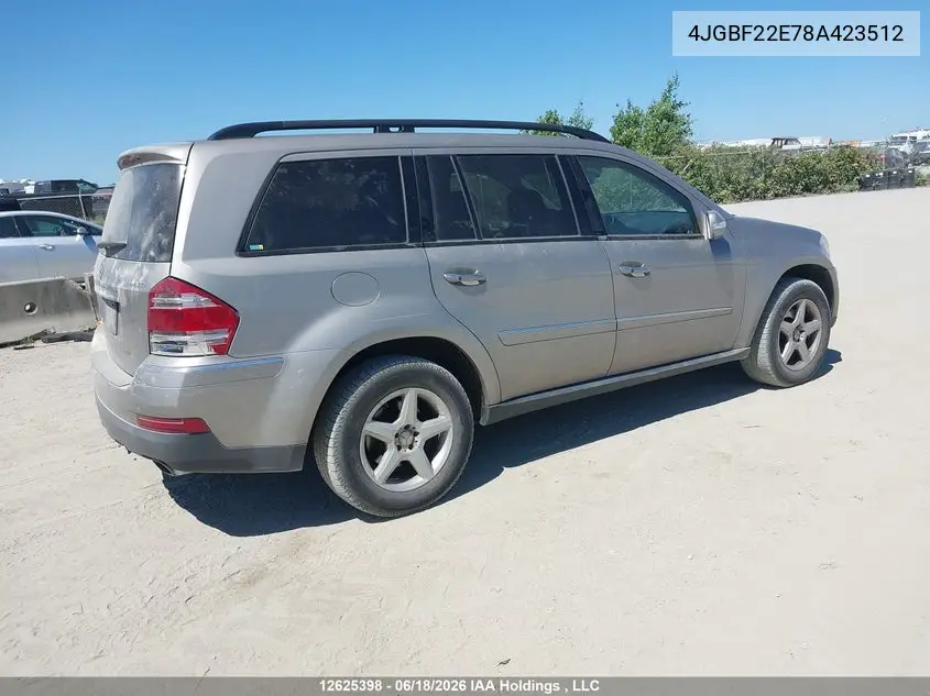 2008 Mercedes-Benz Gl 320 Cdi 4Matic VIN: 4JGBF22E78A423512 Lot: 12625398