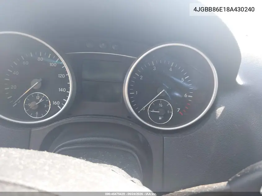 2008 Mercedes-Benz M-Class 3.5L VIN: 4JGBB86E18A430240 Lot: 45475429