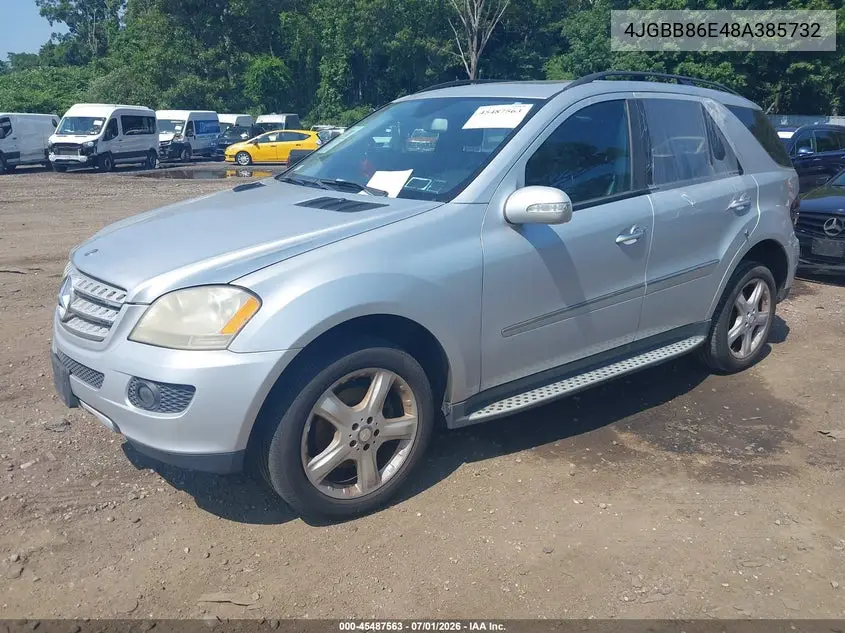 2008 Mercedes-Benz Ml 350 4Matic VIN: 4JGBB86E48A385732 Lot: 45487563