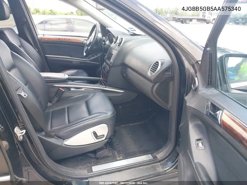 2010 Mercedes-Benz Ml 350 VIN: 4JGBB5GB5AA575340 Lot: 45357102