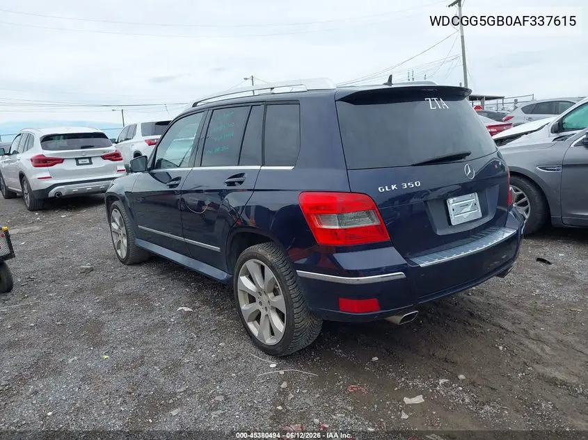 2010 Mercedes-Benz Glk 350 VIN: WDCGG5GB0AF337615 Lot: 45380494