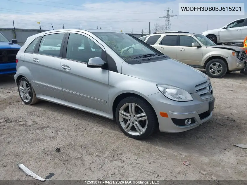 2011 Mercedes-Benz B200 VIN: WDDFH3DB0BJ615201 Lot: 12595077