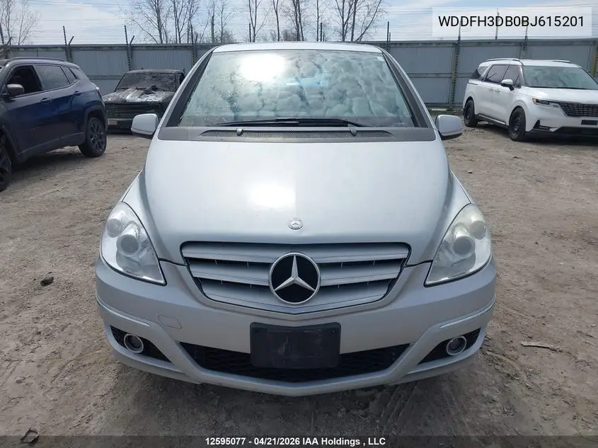 2011 Mercedes-Benz B200 VIN: WDDFH3DB0BJ615201 Lot: 12595077