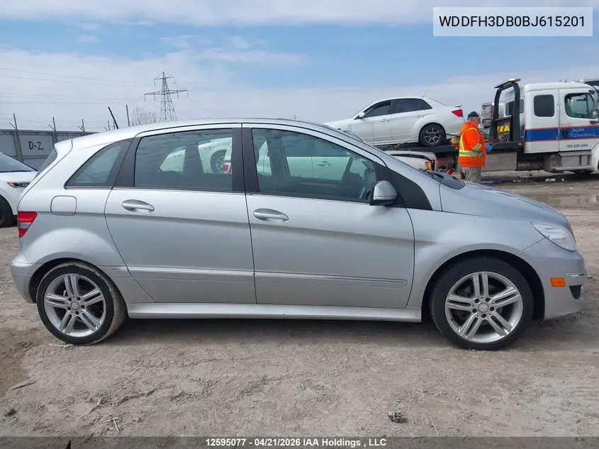 2011 Mercedes-Benz B200 VIN: WDDFH3DB0BJ615201 Lot: 12595077