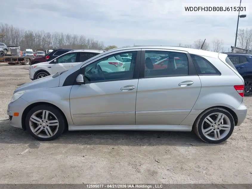 2011 Mercedes-Benz B200 VIN: WDDFH3DB0BJ615201 Lot: 12595077