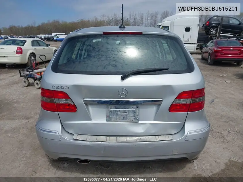 2011 Mercedes-Benz B200 VIN: WDDFH3DB0BJ615201 Lot: 12595077