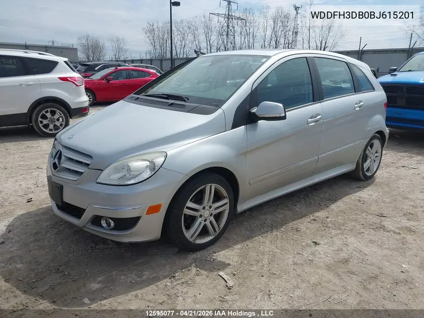 2011 Mercedes-Benz B200 VIN: WDDFH3DB0BJ615201 Lot: 12595077