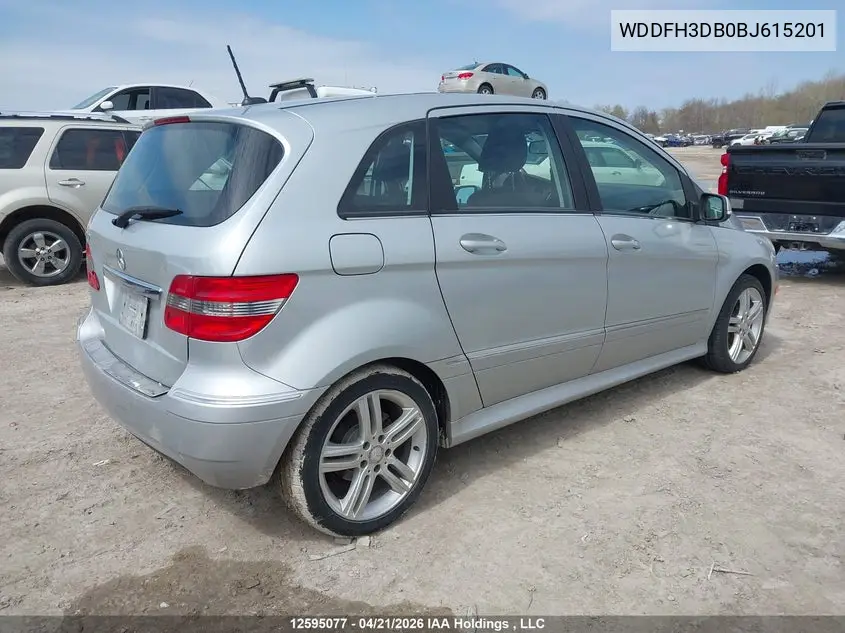 2011 Mercedes-Benz B200 VIN: WDDFH3DB0BJ615201 Lot: 12595077