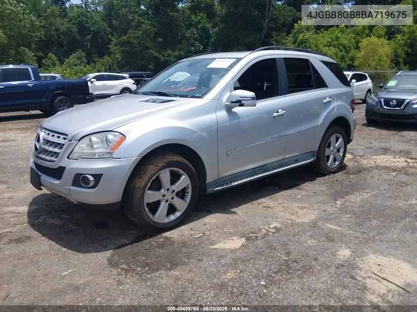 2011 Mercedes-Benz Ml 350 4Matic VIN: 4JGBB8GB8BA719675 Lot: 45459765