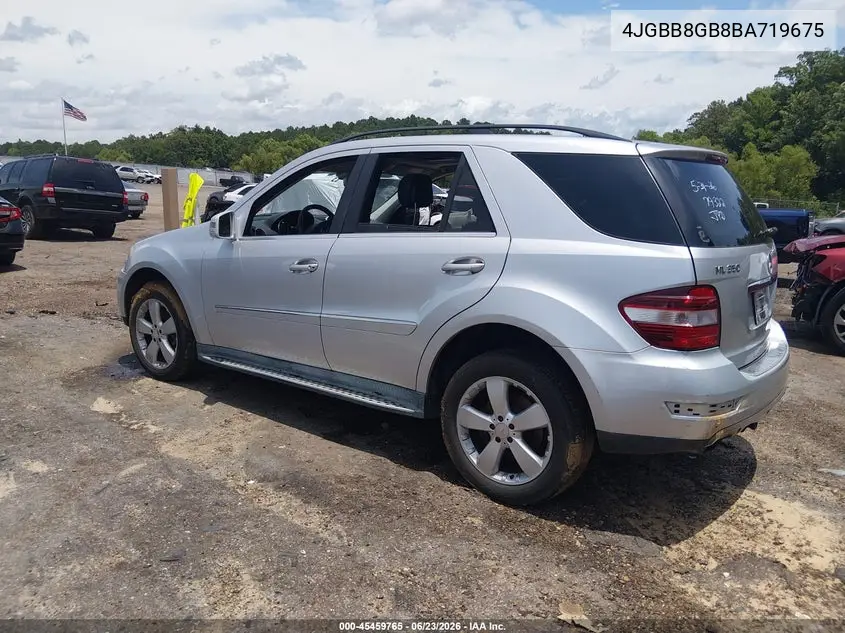 2011 Mercedes-Benz Ml 350 4Matic VIN: 4JGBB8GB8BA719675 Lot: 45459765