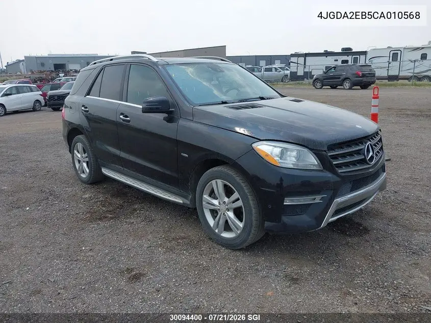 2012 Mercedes-Benz Ml 350 Bluetec VIN: 4JGDA2EB5CA010568 Lot: 30094400