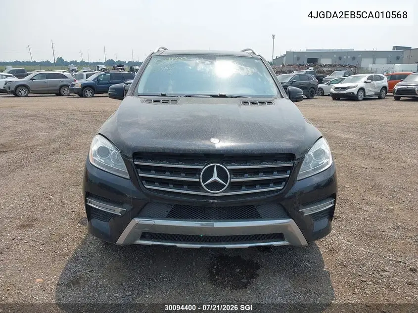 2012 Mercedes-Benz Ml 350 Bluetec VIN: 4JGDA2EB5CA010568 Lot: 30094400