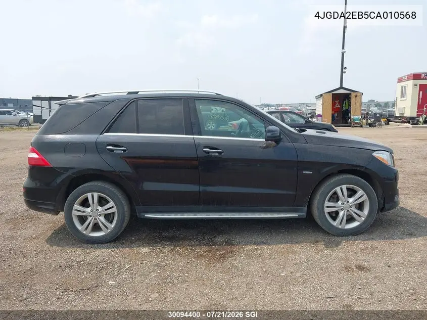 2012 Mercedes-Benz Ml 350 Bluetec VIN: 4JGDA2EB5CA010568 Lot: 30094400