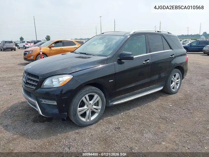2012 Mercedes-Benz Ml 350 Bluetec VIN: 4JGDA2EB5CA010568 Lot: 30094400
