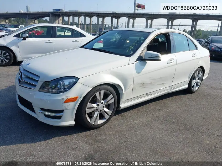 2012 Mercedes-Benz C 300 4Matic VIN: WDDGF8BB0CA729033 Lot: 40078779