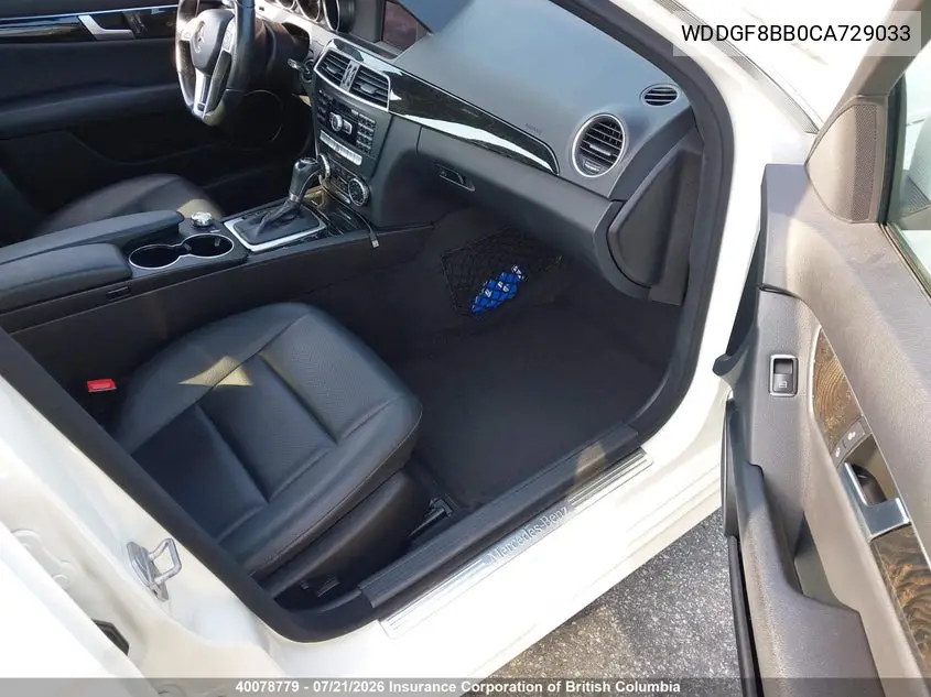 2012 Mercedes-Benz C 300 4Matic VIN: WDDGF8BB0CA729033 Lot: 40078779