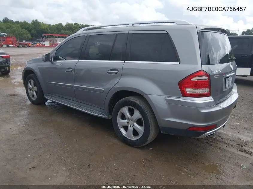 2012 Mercedes-Benz Gl 450 4Matic VIN: 4JGBF7BE0CA766457 Lot: 45610087