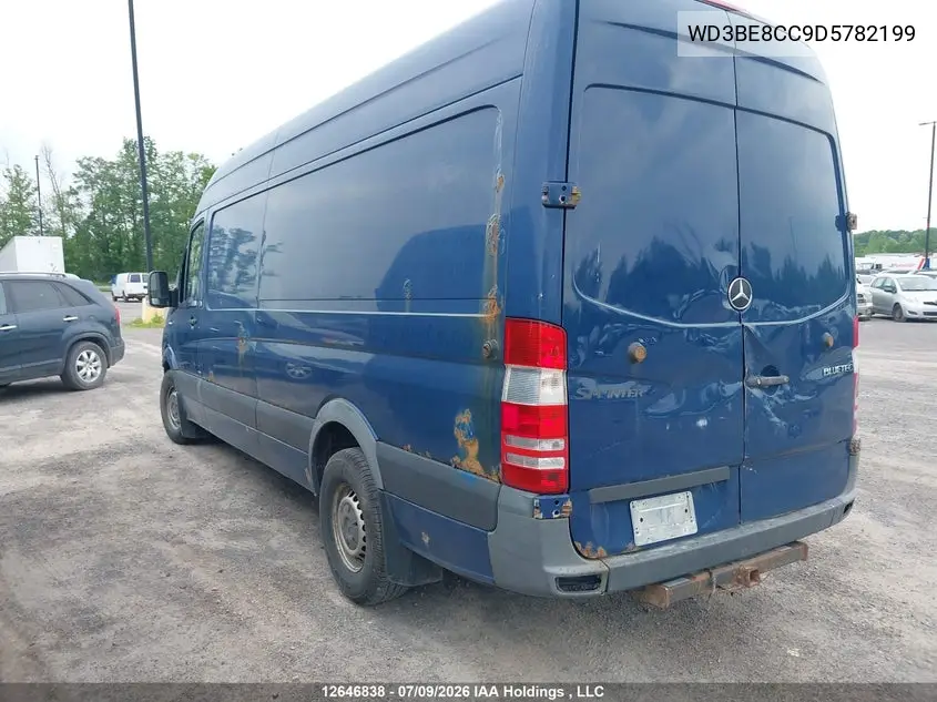 2013 Mercedes-Benz Sprinter 2500 High Roof VIN: WD3BE8CC9D5782199 Lot: 12646838x