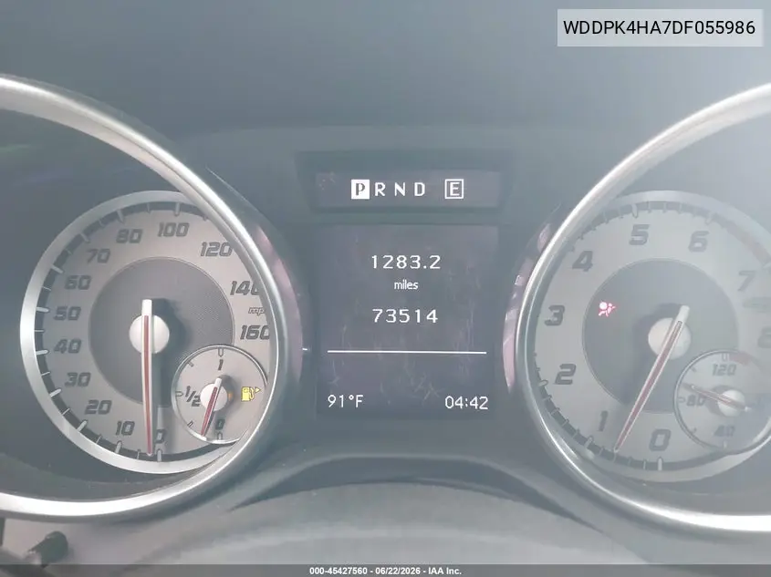 2013 Mercedes-Benz Slk 250 VIN: WDDPK4HA7DF055986 Lot: 45427560