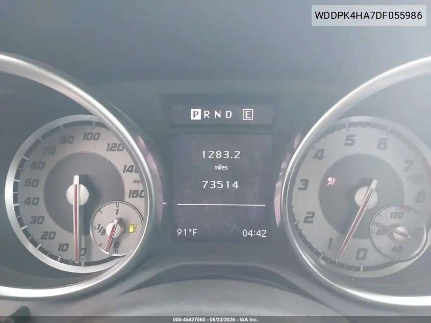 2013 Mercedes-Benz Slk 250 VIN: WDDPK4HA7DF055986 Lot: 45427560