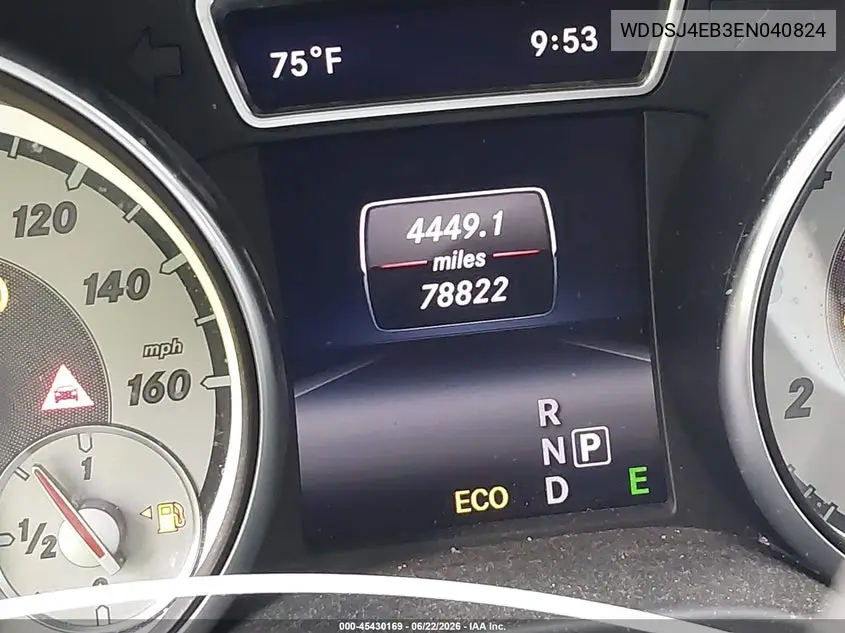 2014 Mercedes-Benz Cla 250 VIN: WDDSJ4EB3EN040824 Lot: 45430169