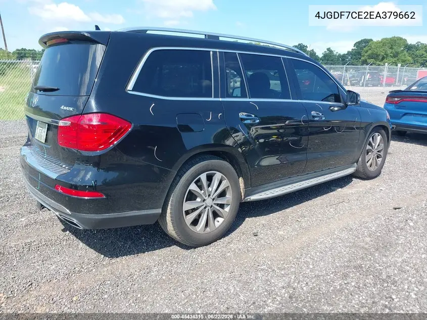 2014 Mercedes-Benz Gl 450 4Matic VIN: 4JGDF7CE2EA379662 Lot: 45434315