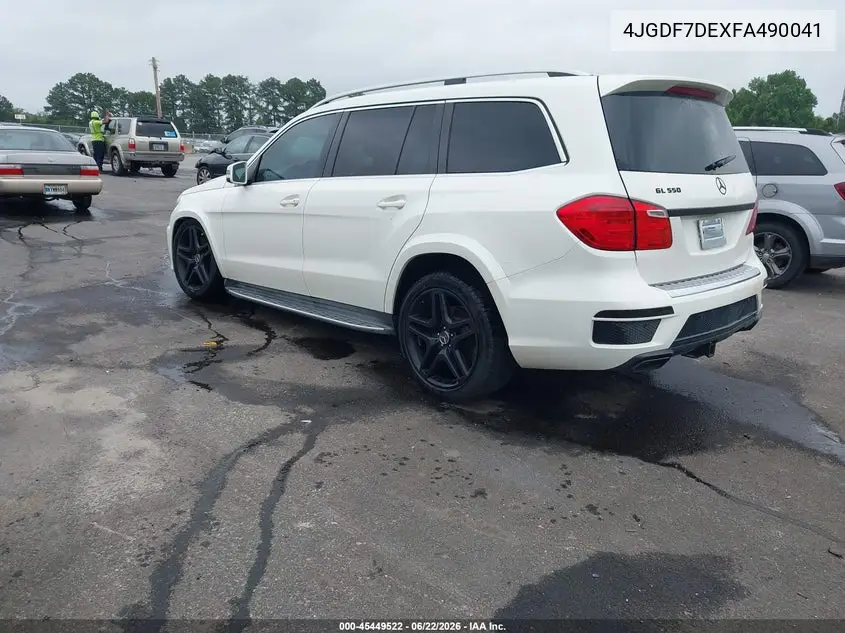 2015 Mercedes-Benz Gl 550 4Matic VIN: 4JGDF7DEXFA490041 Lot: 45449522