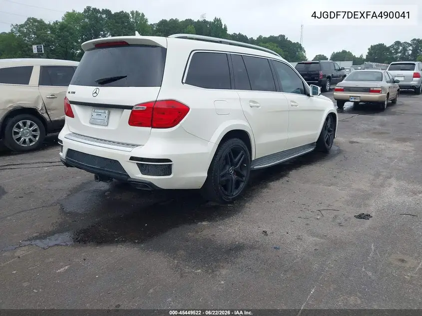 2015 Mercedes-Benz Gl 550 4Matic VIN: 4JGDF7DEXFA490041 Lot: 45449522