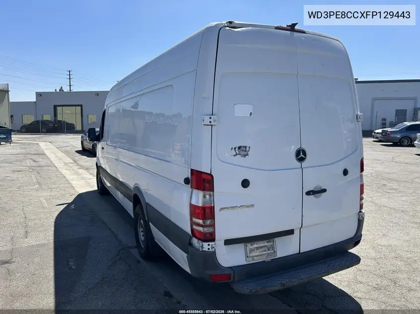 2015 Mercedes-Benz Sprinter 2500 High Roof VIN: WD3PE8CCXFP129443 Lot: 45555943