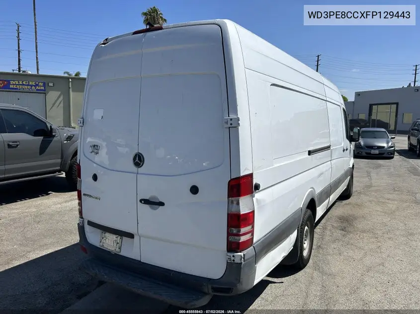 2015 Mercedes-Benz Sprinter 2500 High Roof VIN: WD3PE8CCXFP129443 Lot: 45555943