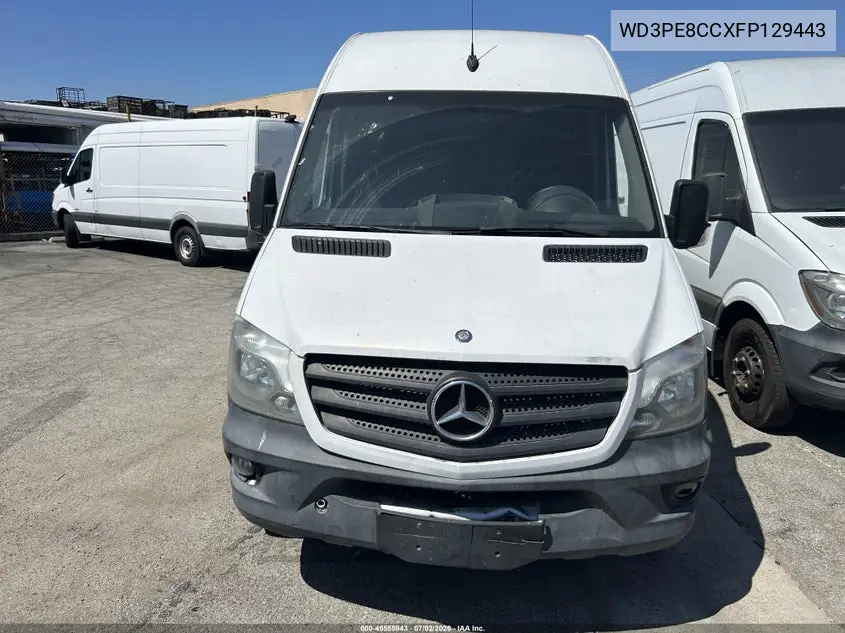 2015 Mercedes-Benz Sprinter 2500 High Roof VIN: WD3PE8CCXFP129443 Lot: 45555943