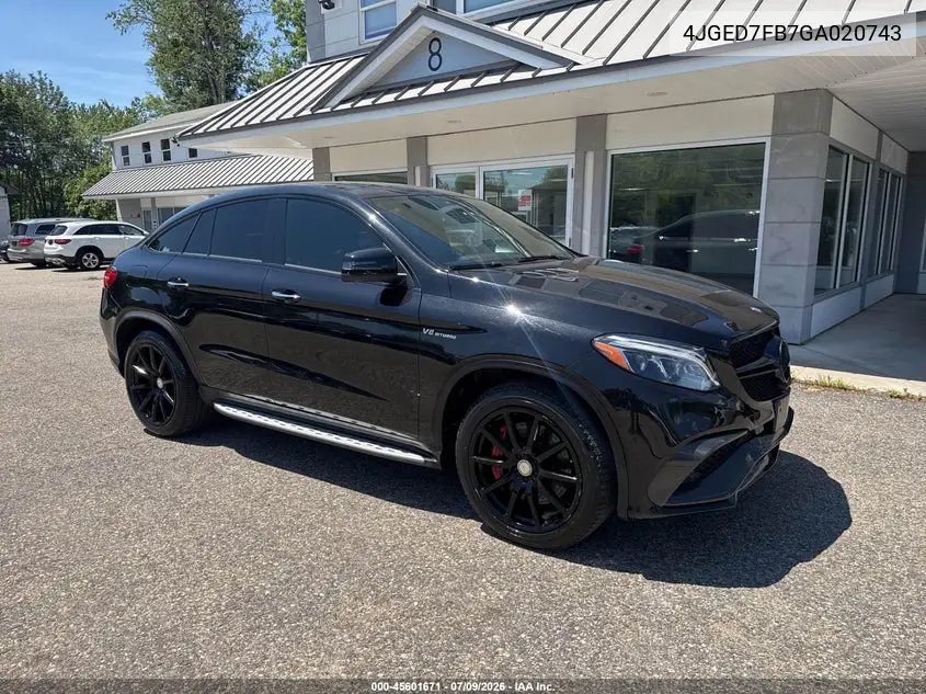 2016 Mercedes-Benz Amg Gle 63 Coupe S 4Matic VIN: 4JGED7FB7GA020743 Lot: 45601671
