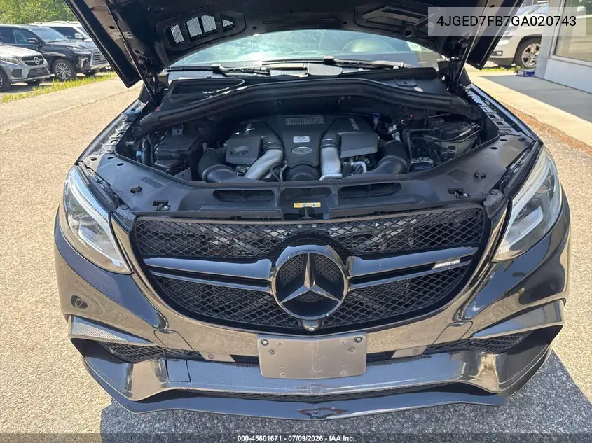 2016 Mercedes-Benz Amg Gle 63 Coupe S 4Matic VIN: 4JGED7FB7GA020743 Lot: 45601671