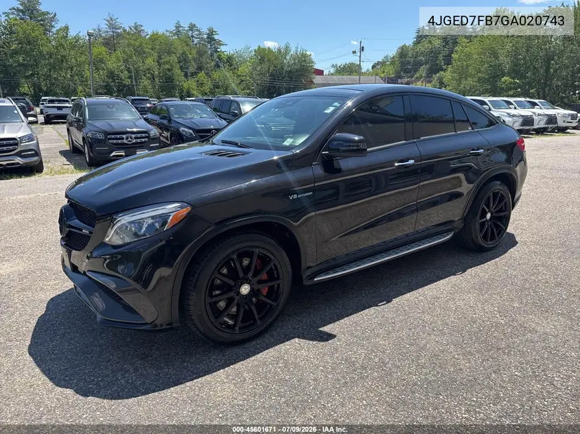 2016 Mercedes-Benz Amg Gle 63 Coupe S 4Matic VIN: 4JGED7FB7GA020743 Lot: 45601671