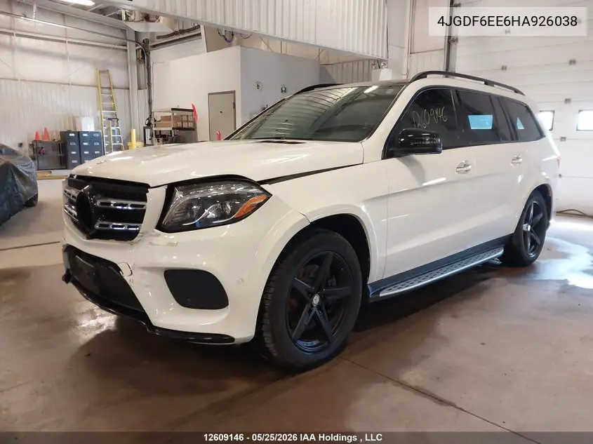 2017 Mercedes-Benz Gls 450 4Matic VIN: 4JGDF6EE6HA926038 Lot: 12609146