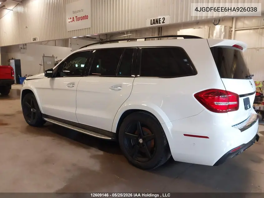 2017 Mercedes-Benz Gls 450 4Matic VIN: 4JGDF6EE6HA926038 Lot: 12609146