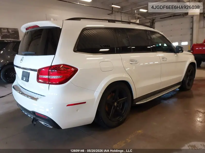 2017 Mercedes-Benz Gls 450 4Matic VIN: 4JGDF6EE6HA926038 Lot: 12609146