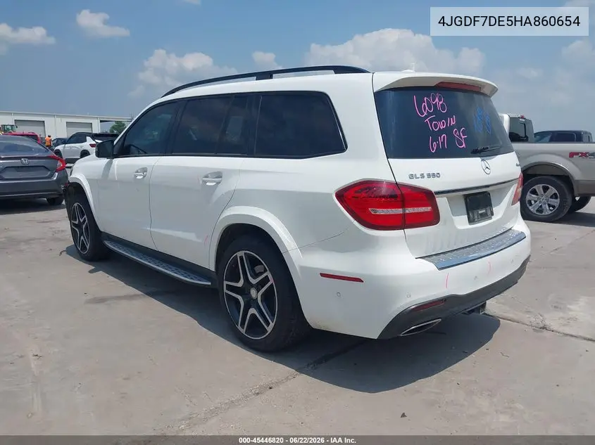 2017 Mercedes-Benz Gls 550 4Matic VIN: 4JGDF7DE5HA860654 Lot: 45446820