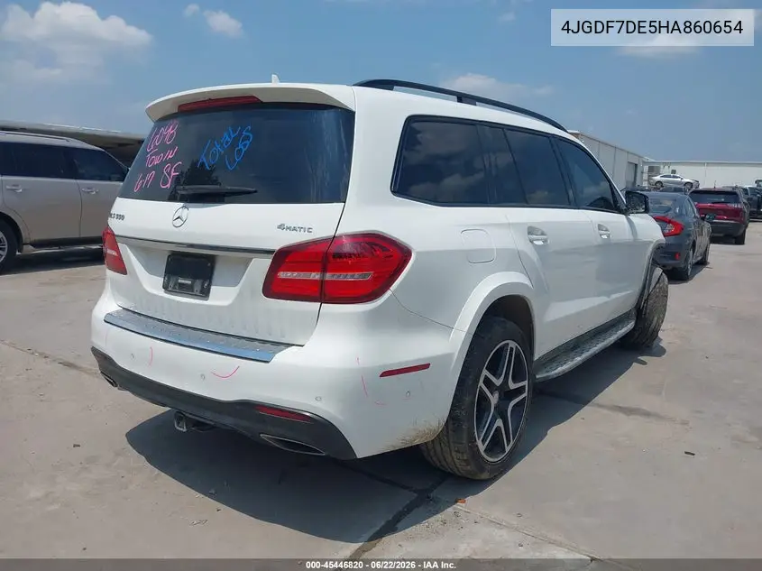 2017 Mercedes-Benz Gls 550 4Matic VIN: 4JGDF7DE5HA860654 Lot: 45446820
