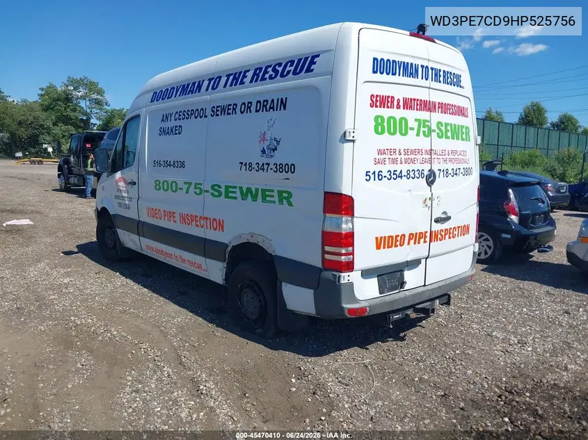2017 Mercedes-Benz Sprinter 2500 Standard Roof V6 VIN: WD3PE7CD9HP525756 Lot: 45470410
