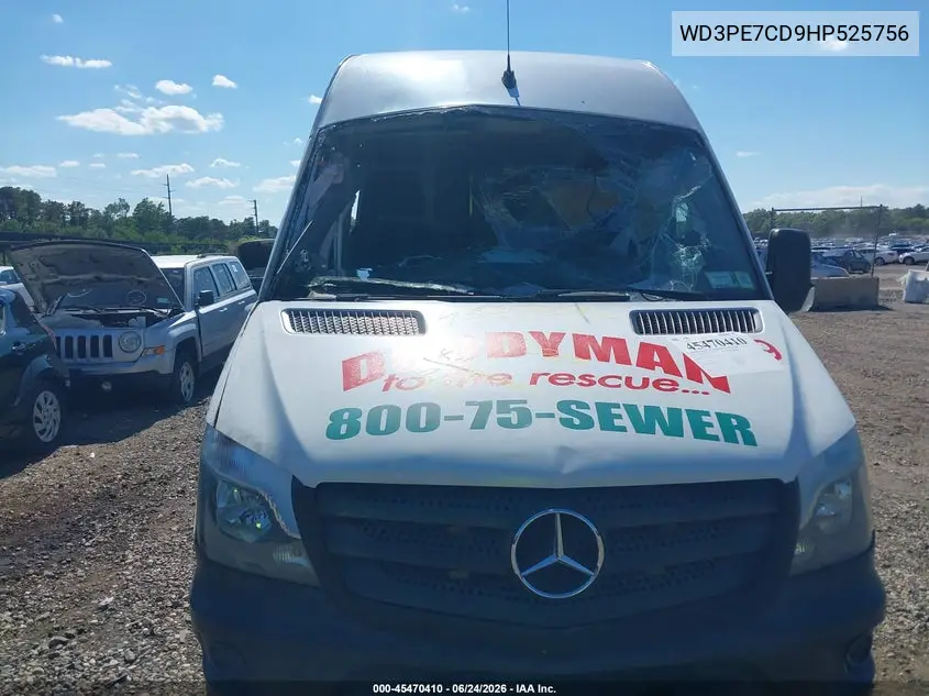 2017 Mercedes-Benz Sprinter 2500 Standard Roof V6 VIN: WD3PE7CD9HP525756 Lot: 45470410