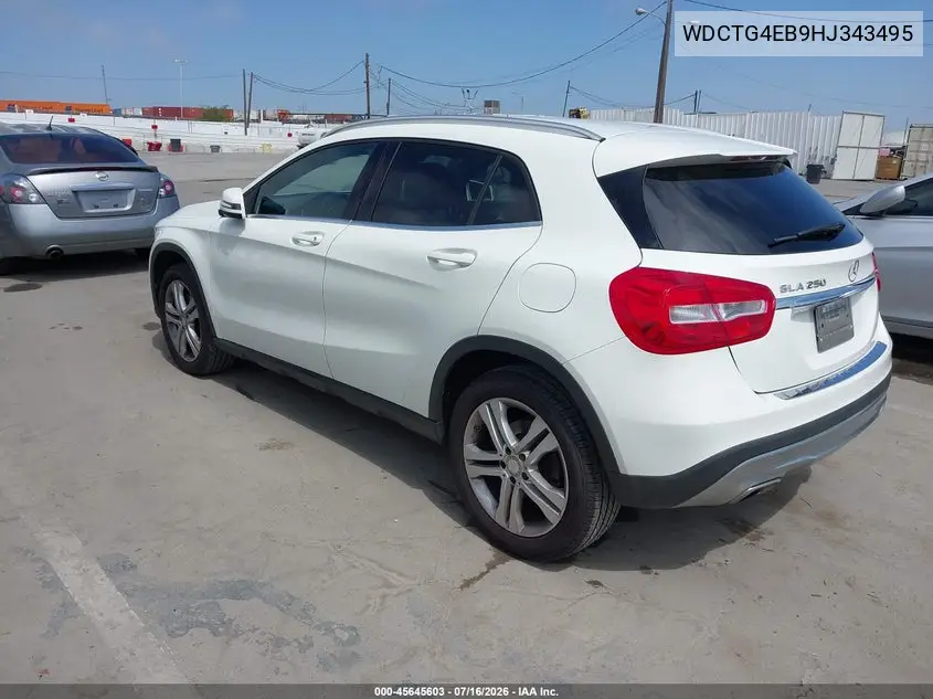 2017 Mercedes-Benz Gla 250 VIN: WDCTG4EB9HJ343495 Lot: 45645603
