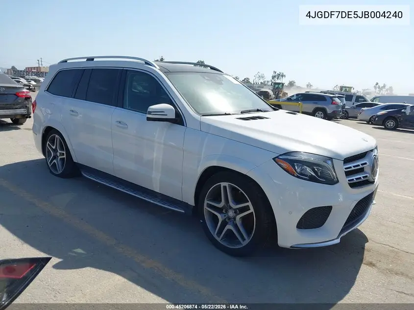 2018 Mercedes-Benz Gls 550 4Matic VIN: 4JGDF7DE5JB004240 Lot: 45206874