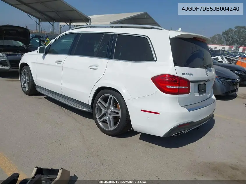 2018 Mercedes-Benz Gls 550 4Matic VIN: 4JGDF7DE5JB004240 Lot: 45206874