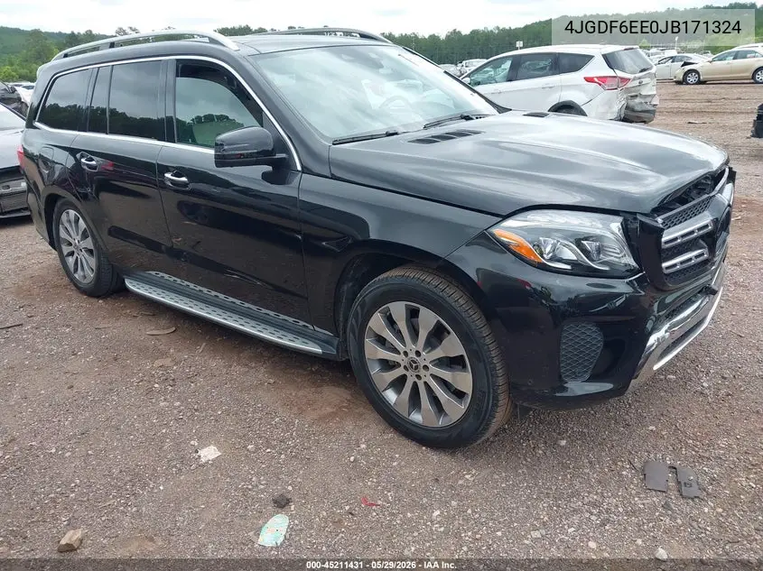 2018 Mercedes-Benz Gls 450 4Matic VIN: 4JGDF6EE0JB171324 Lot: 45211431